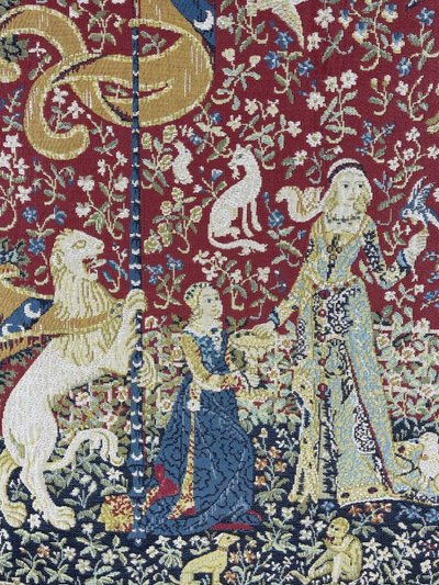 Tapestry "The Lady and the Unicorn" Medieval Style, 20th Century