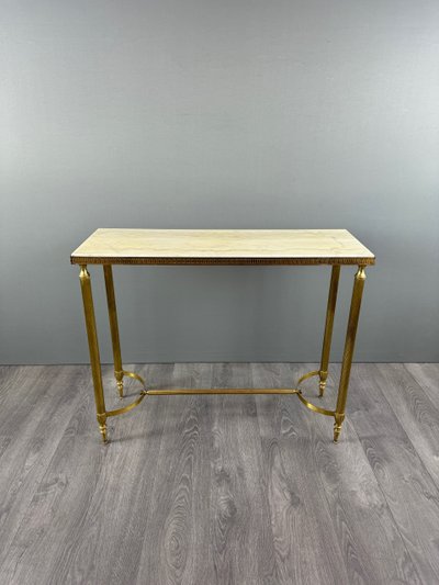 20th Century Gilt Brass and Marble Console Table