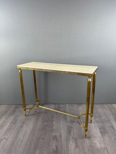 20th Century Gilt Brass and Marble Console Table