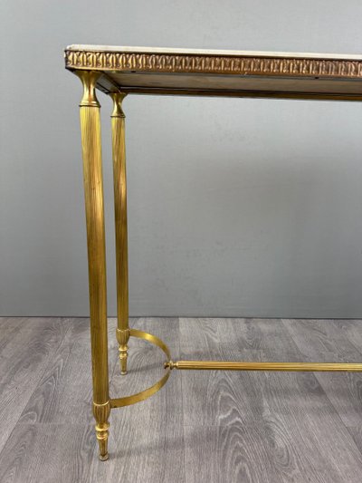 20th Century Gilt Brass and Marble Console Table