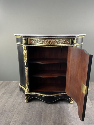 Paar Boulle-Möbelschränke mit Intarsienarbeit, Epoche Napoleon III