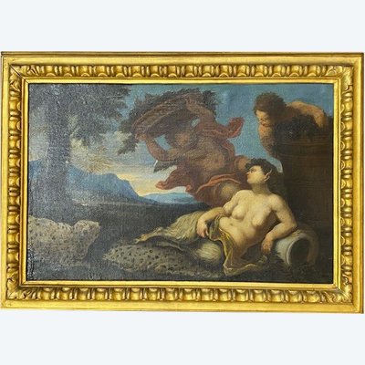 Pair of mythological scenes "The Procession of BACCHUS" - Circle of Domenico PIOLA (1627-1703)