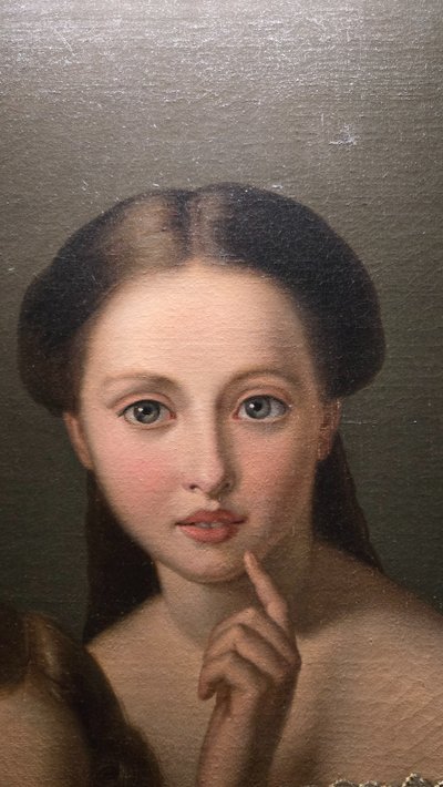 Large Portrait of Children, Oil on Canvas, Napoleon III period.