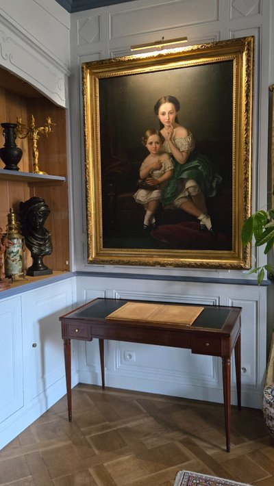 Large Portrait of Children, Oil on Canvas, Napoleon III period.