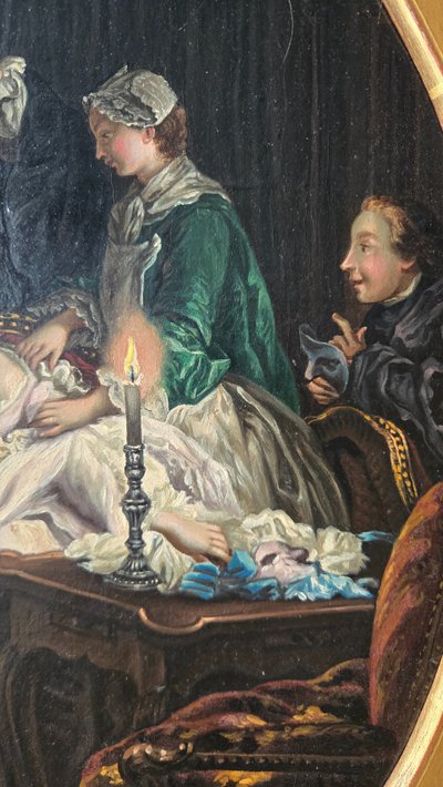 “After the Ball”, Oil on canvas by a follower of J.f. De Troy.