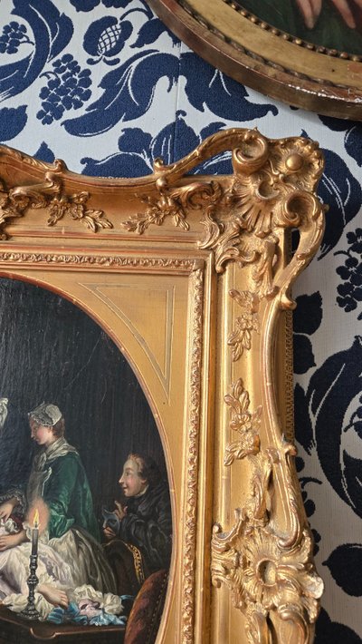 “After the Ball”, Oil on canvas by a follower of J.f. De Troy.
