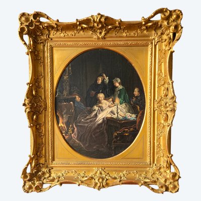 “After the Ball”, Oil on canvas by a follower of J.f. De Troy.