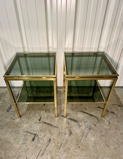 Pair of Guy LEFÈVRE side tables, 1970s
