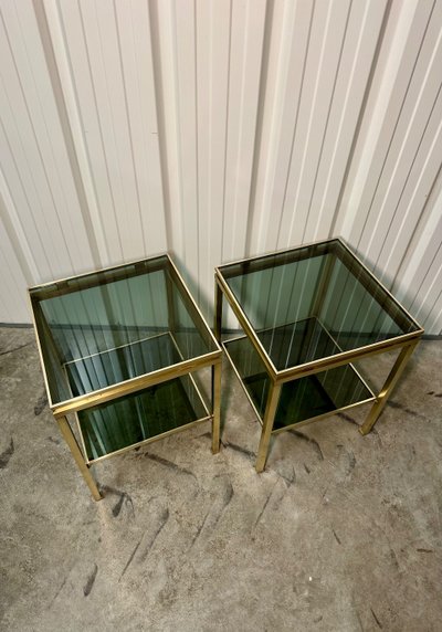 Pair of Guy LEFÈVRE side tables, 1970s