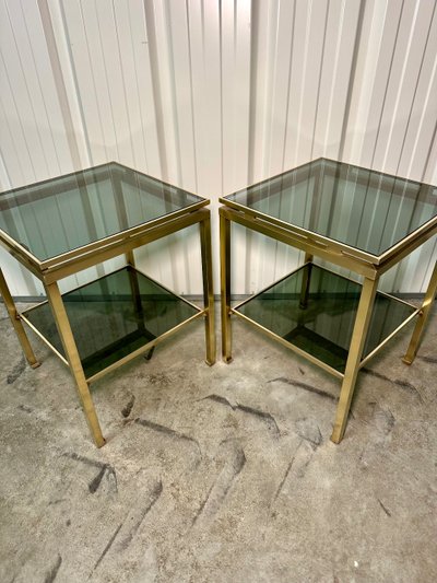 Pair of Guy LEFÈVRE side tables, 1970s
