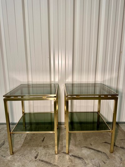 Pair of Guy LEFÈVRE side tables, 1970s