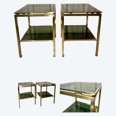 Pair of Guy LEFÈVRE side tables, 1970s