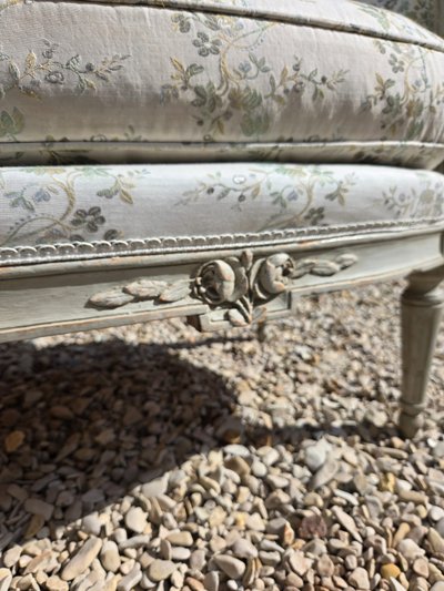 Louis XVI Period Sofa, Ottoman