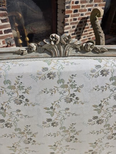 Louis XVI Period Sofa, Ottoman