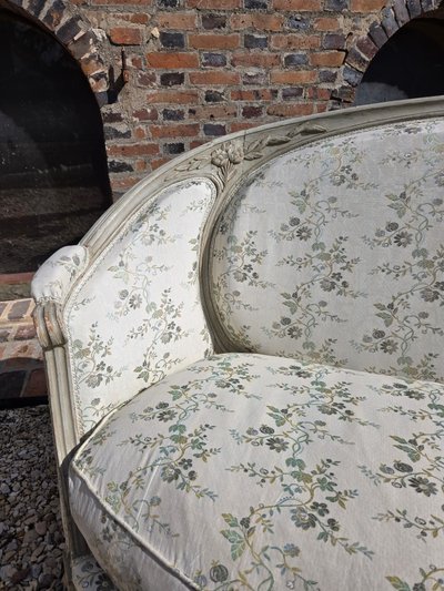 Louis XVI Period Sofa, Ottoman