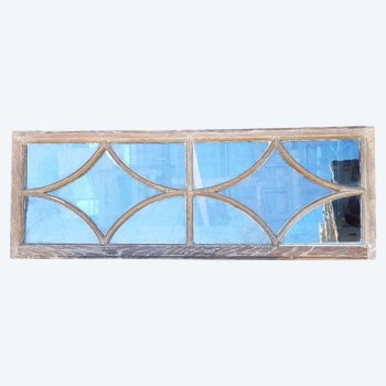 Period Imposte XVIIIth Oak Door Old Window Oeil De Boeuf Showcase