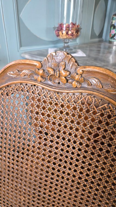 Louis XV period sofa with cane base, Lyonnais work attributed to Pierre Nogaret.