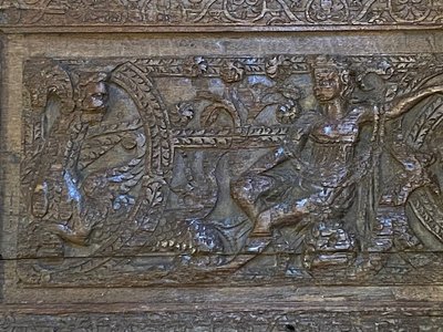 Alta Epoque - Pannello frontale di cassapanca in rovere intagliato - "Diane de Poitiers" - 