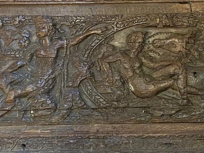 Alta Epoque - Pannello frontale di cassapanca in rovere intagliato - "Diane de Poitiers" - 