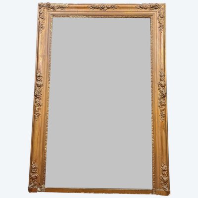 Empire period mirror in wood and gilded stucco circa 1810-1820