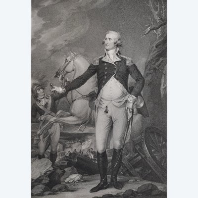Geoeges Wachington Gravure Ancienne 18ème Par De Poggi