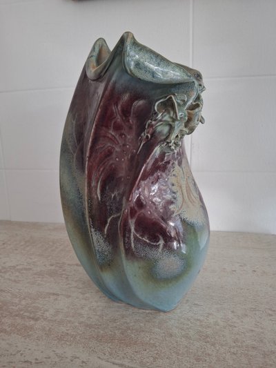 VALLAURIS ceramic vase signed D.PRIOTON