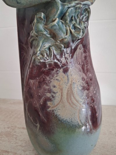 VALLAURIS ceramic vase signed D.PRIOTON