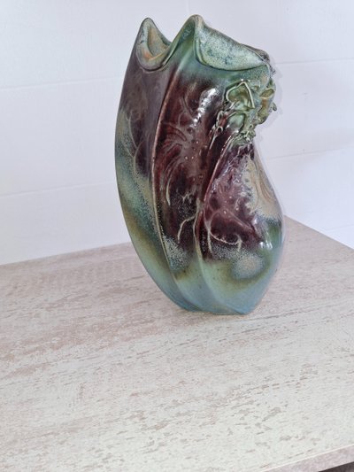 VALLAURIS ceramic vase signed D.PRIOTON