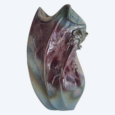 VALLAURIS ceramic vase signed D.PRIOTON