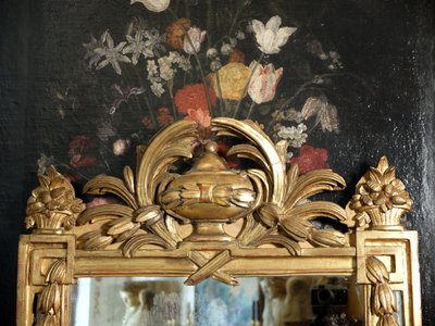 Louis XVI gilded wood mirror