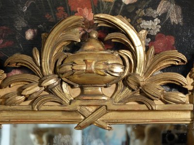 Louis XVI gilded wood mirror