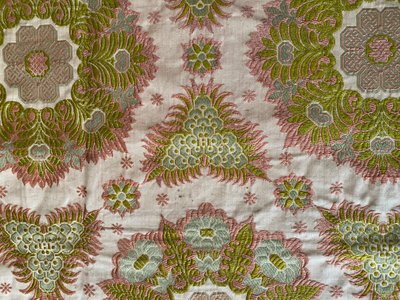 Reversible silk table rug - 19th century