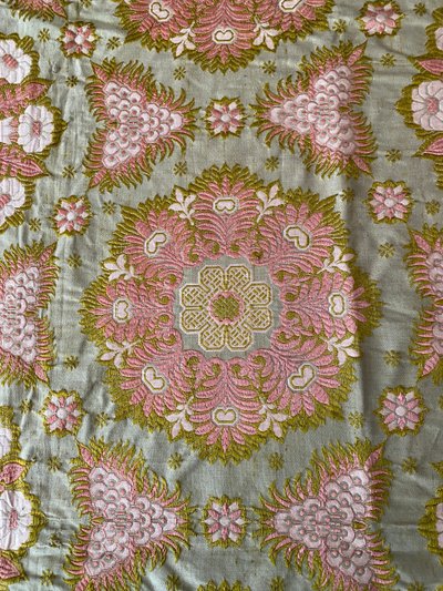 Reversible silk table rug - 19th century