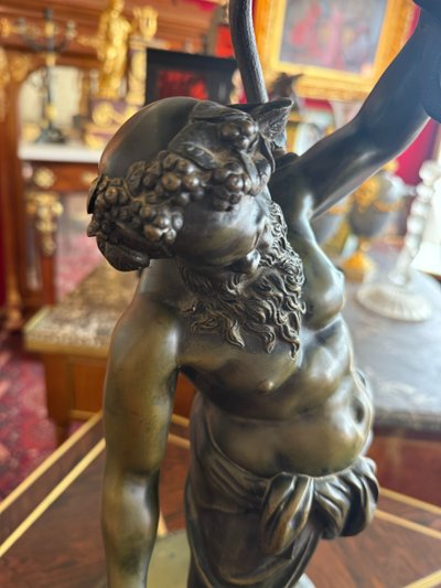 BRONZO IL SATIRO SILENE SEGNO DUCHEMIN