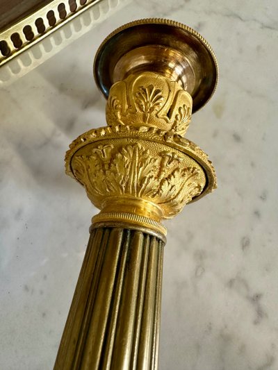Coppia di candelieri in bronzo Periodo di restauro