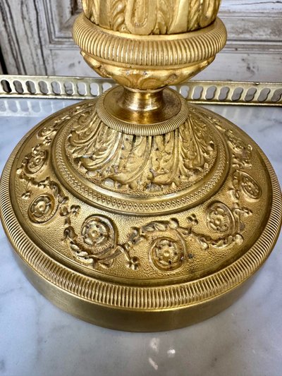 Coppia di candelieri in bronzo Periodo di restauro