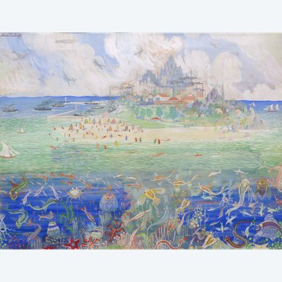Alexis KALAEFF,  L'île (Composition surréaliste)