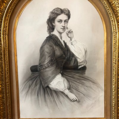 L. Buchheister, portrait de jeune femme, 1857