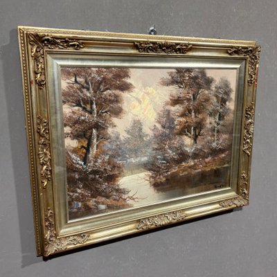 Large oil painting river landscape