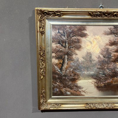 Large oil painting river landscape