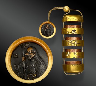 INRŌ signiert Shokasai und Shibayama - Japan - Edo-Zeit (1603-1868) oder sogar frühe Meiji-Periode (1868-1912).