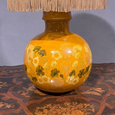 Painted ceramic lamp from the 70s