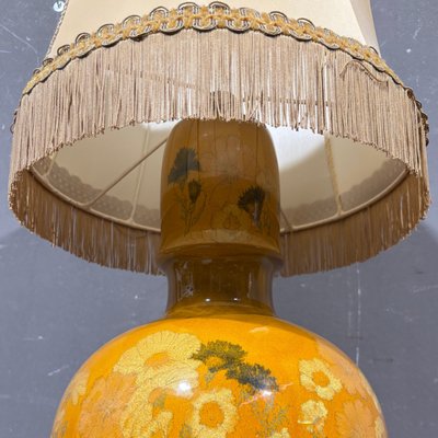 Painted ceramic lamp from the 70s
