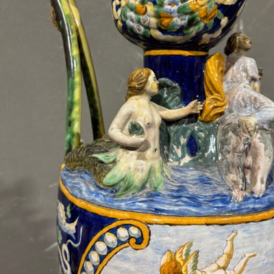 Ancien et grand Verseur Peint, le triomphe d'Amphitrite G.Mollica