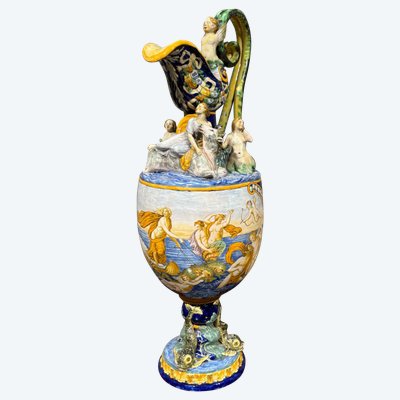 Ancien et grand Verseur Peint, le triomphe d'Amphitrite G.Mollica