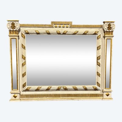 Miroir ancien laqué et doré
