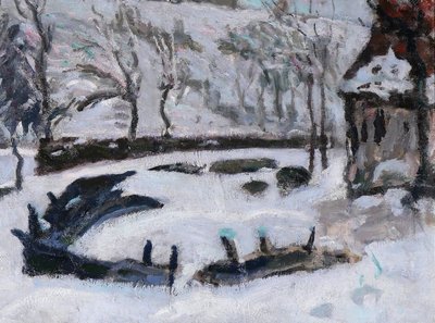 Alfred SWIEYKOWSKY 1869-1953 Paysage de neige dans les Alpes, tableau, Savoie, montagne, vers 1920