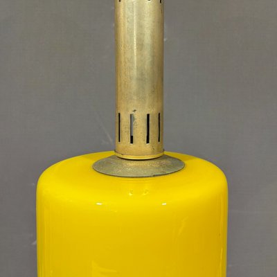 Lampada a sospensione in vetro giallo Stilnovo Vetro, 1950 circa
