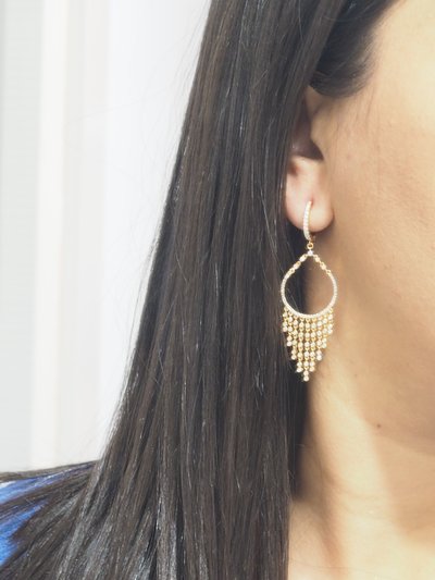 Boucles d'oreilles pendantes à pampilles en or jaune et diamants 