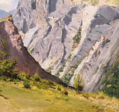 François Gautier 1842-1917 Mountain landscape, Provence, painting, circa 1900